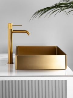 Раковина AltroBagno Astro 001017 OrSp из нержавеющей стали золото матовое